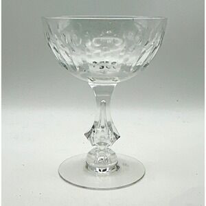 13 Tiffin Crystal Champagne Coupe Glasses 17594 Faceted Jewel Stem Set of 12 +1